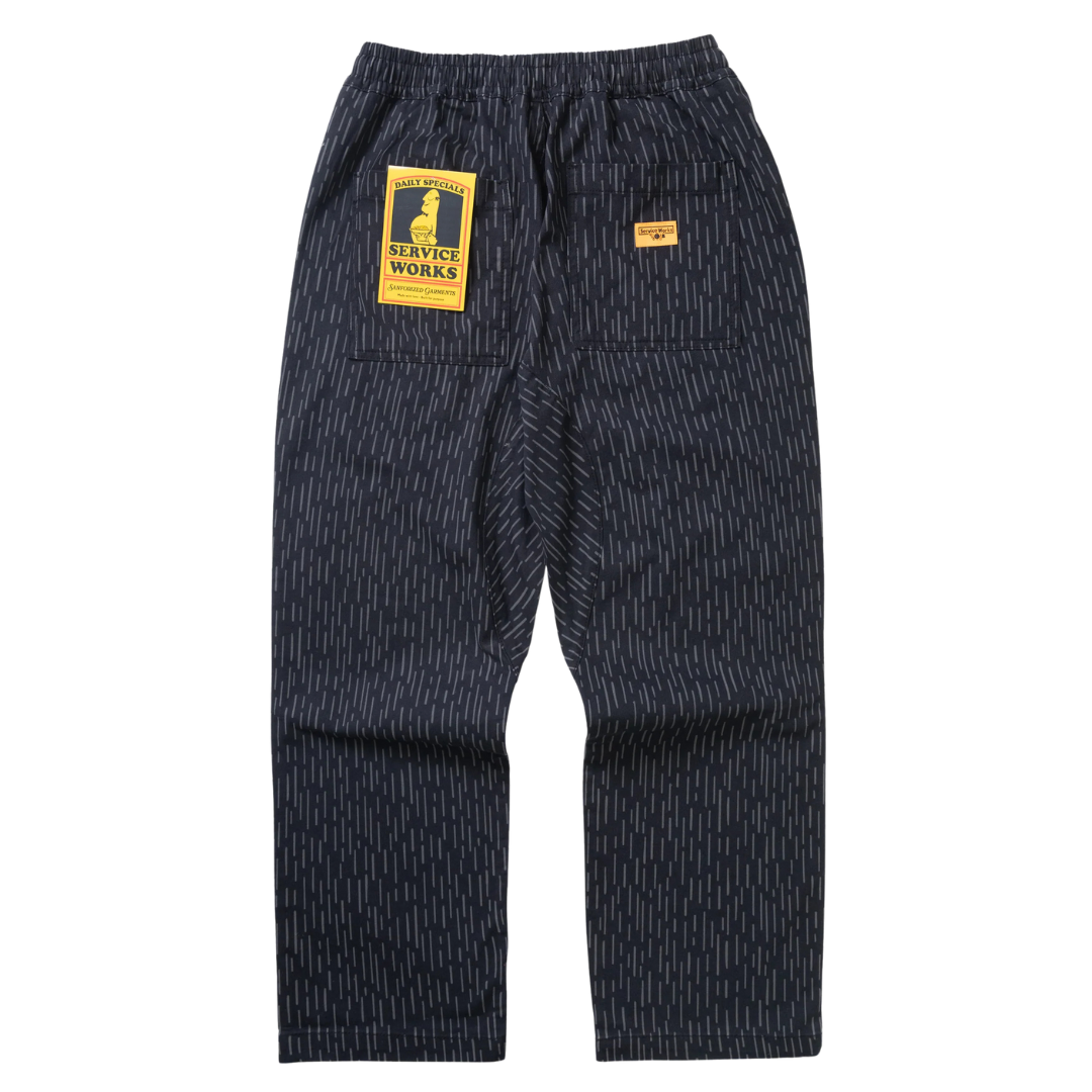 Patterned Chef Pants - Raindrop Mono