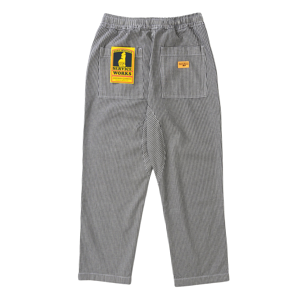 House Gingham Chef Pants - Black