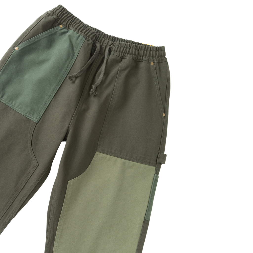 Patchwork Utility Chef Pants - Green