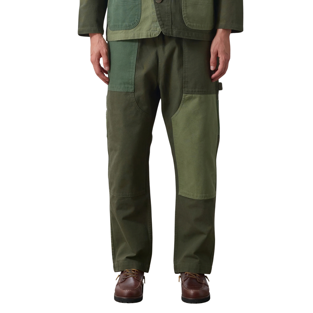 Patchwork Utility Chef Pants - Green