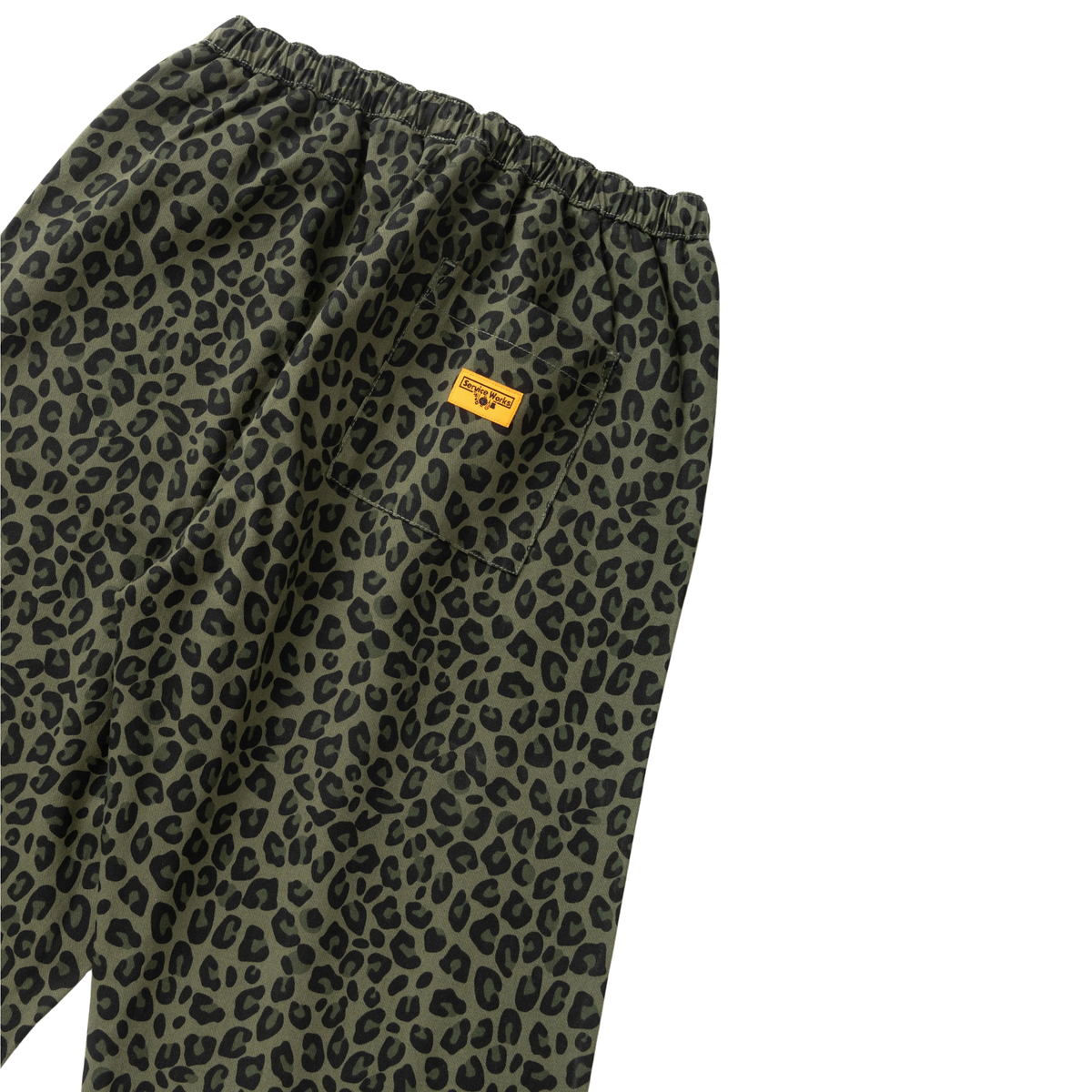 Patterned Easy Chef Pants - Green Leopard