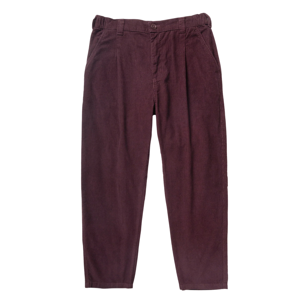 Fine Cord Waiter Pants - Burgundy