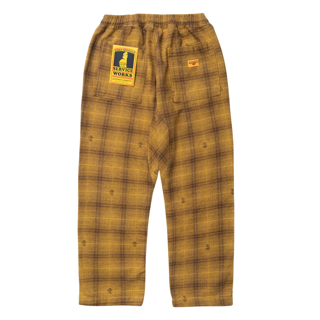 Thistle Plaid Chef Pants - Ochre