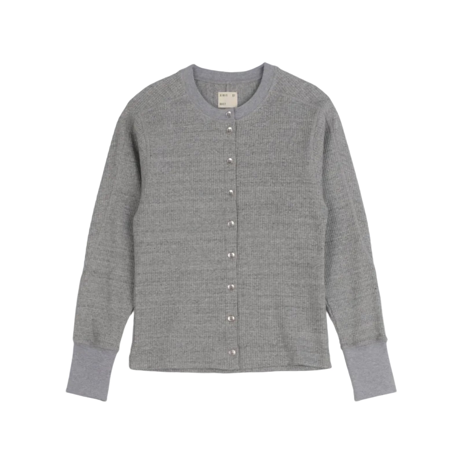 Button Down Military Rib - Grey Melange