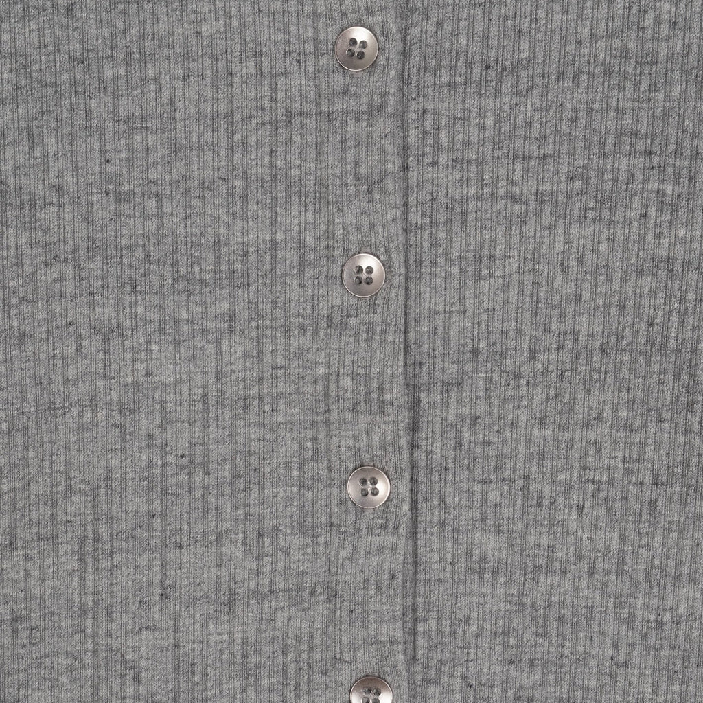 Button Down Military Rib - Grey Melange