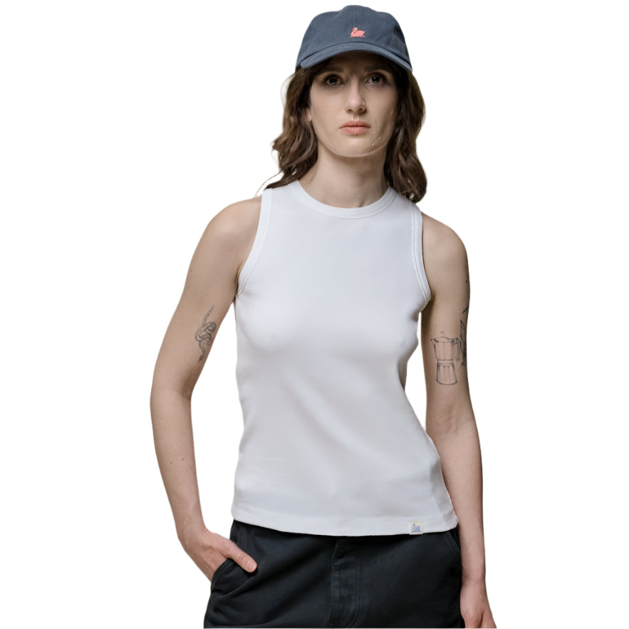 WRIBTANK01 women's ribbed tanktop, organic cotton, 7,2oz/sq.yd., narrow fit - 01 WHITE