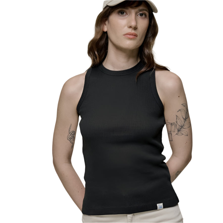 WRIBTANK01 women's ribbed tanktop, organic cotton, 7,2oz/sq.yd., narrow fit - 98 CHARCOAL