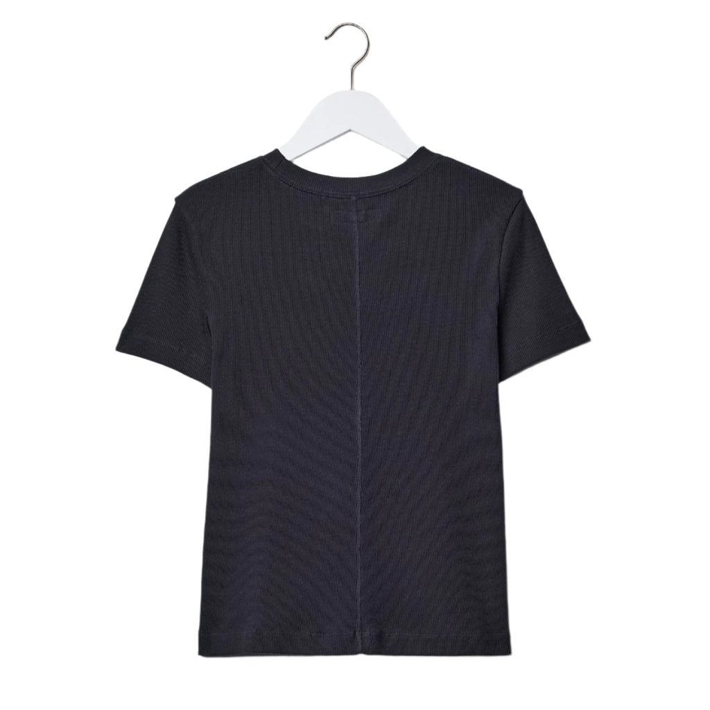 WRIBTEE01 women's ribbed T-shirt, organic cotton, 7,2oz/sq.yd., narrow fit - 98 charcoal