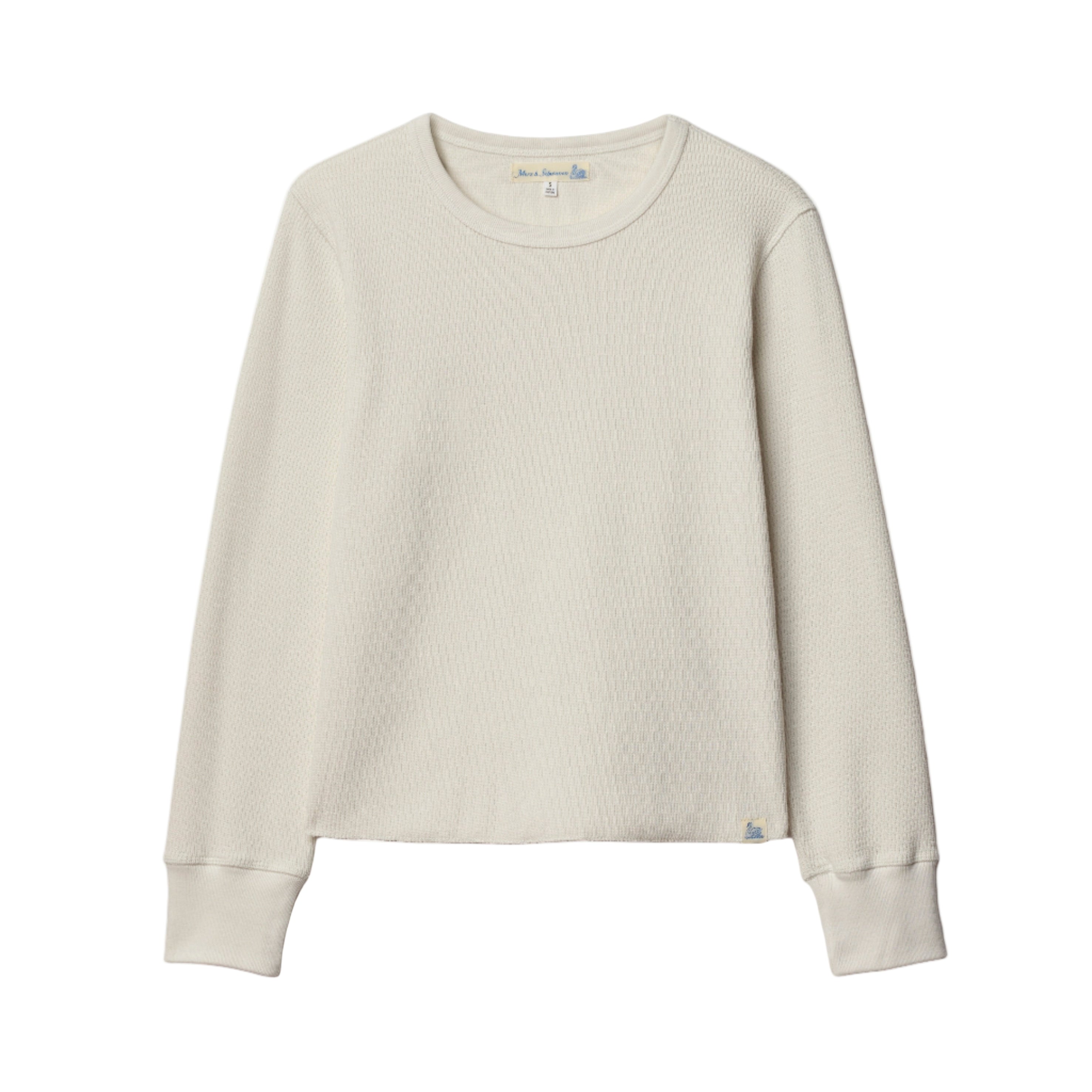 Diamond-Patterned Cotton Thermal Women's Longsleeve - NATURE