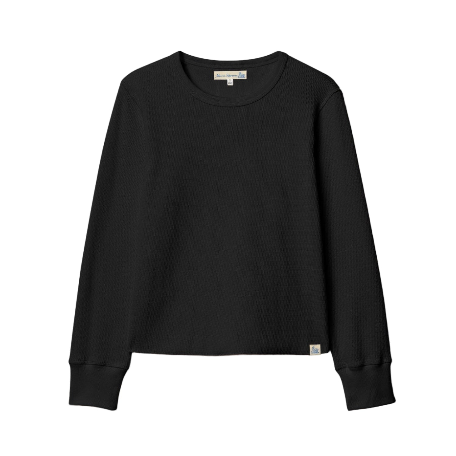 Diamond-Patterned Cotton Thermal Women's Longsleeve - CHARCOAL