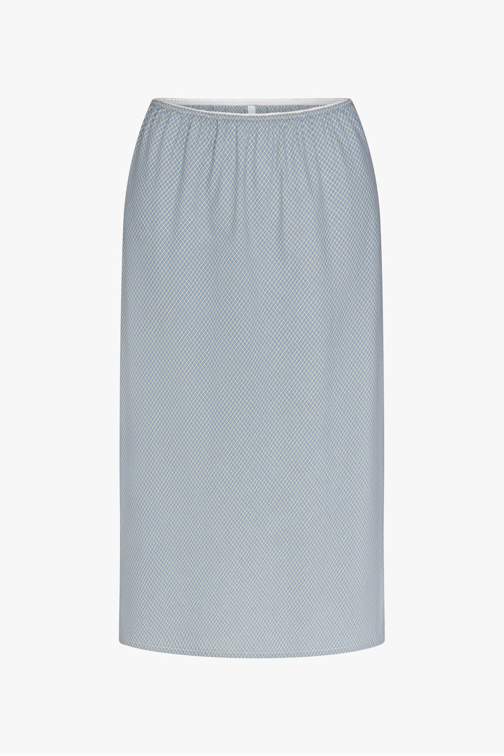 WOVEN BIAS MIDI SLIP SKIRT IN CAPRI