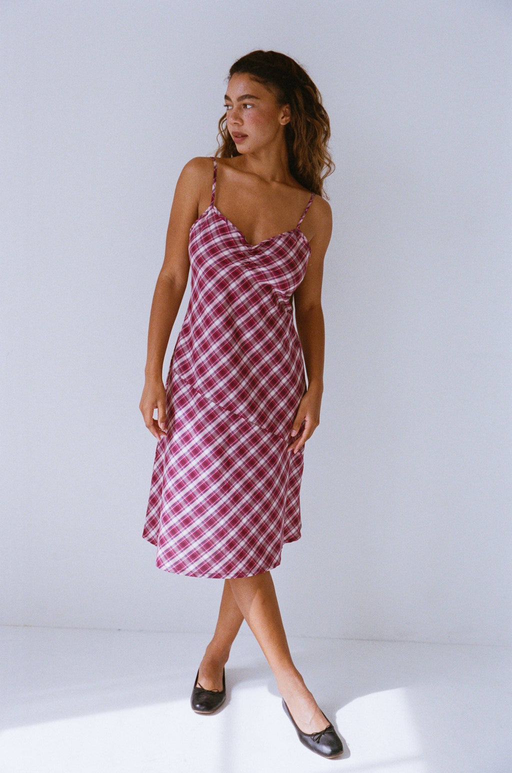 90'S BIAS SLIP DRESS IN AZALEA