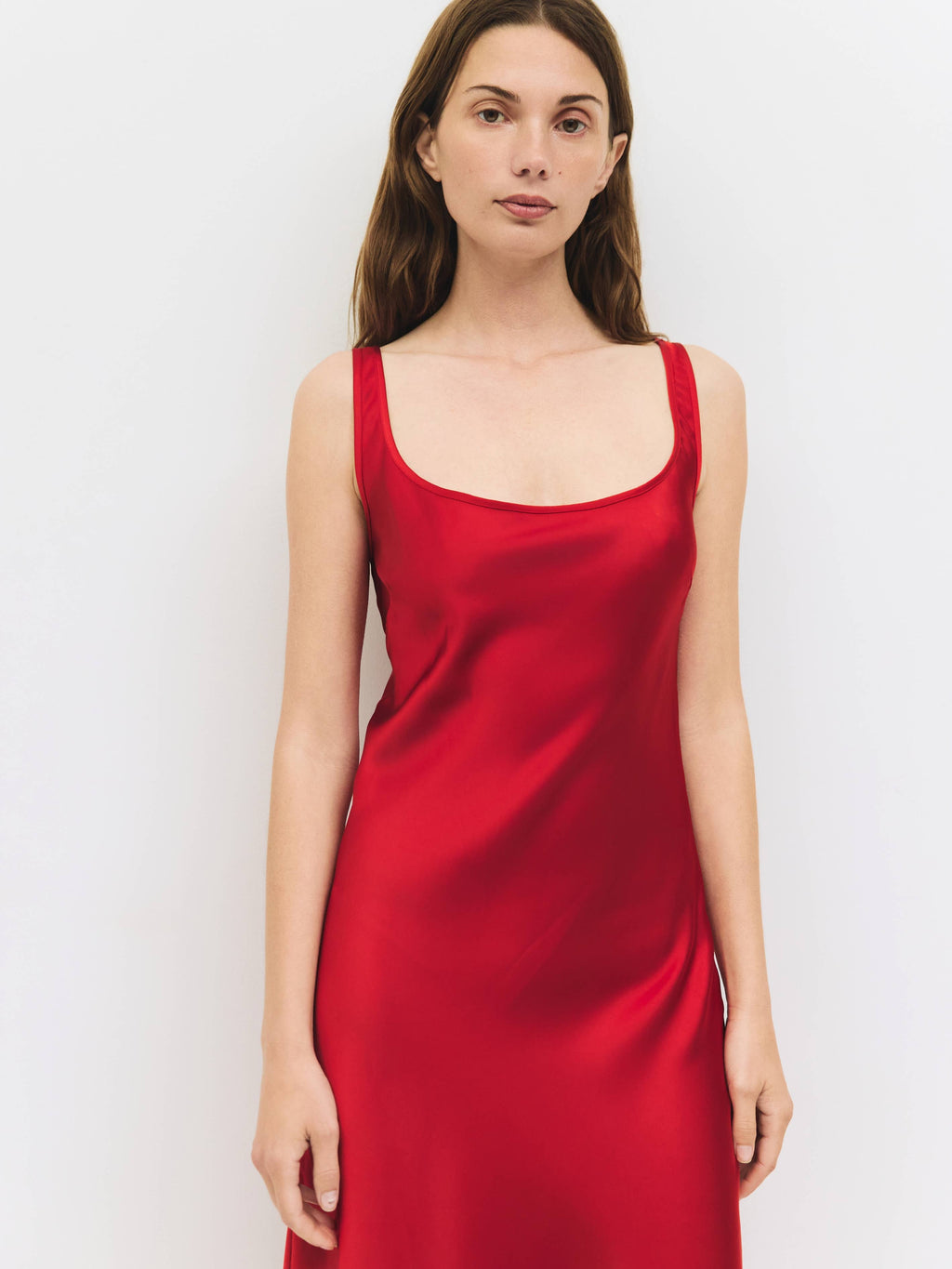 The Saylor Dress | Satin Midi Slip Dress