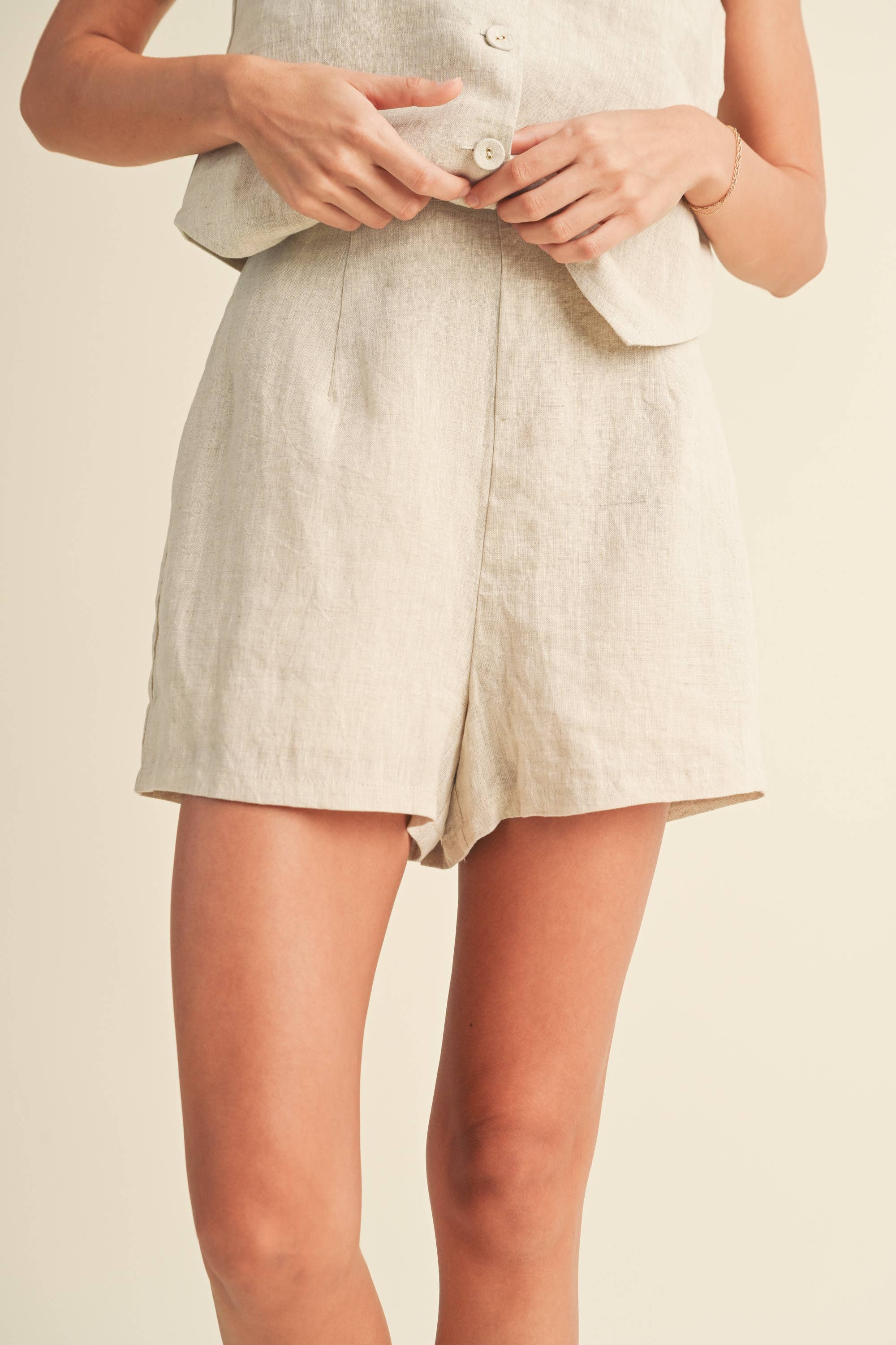P3494ST  LINEN SHORTS