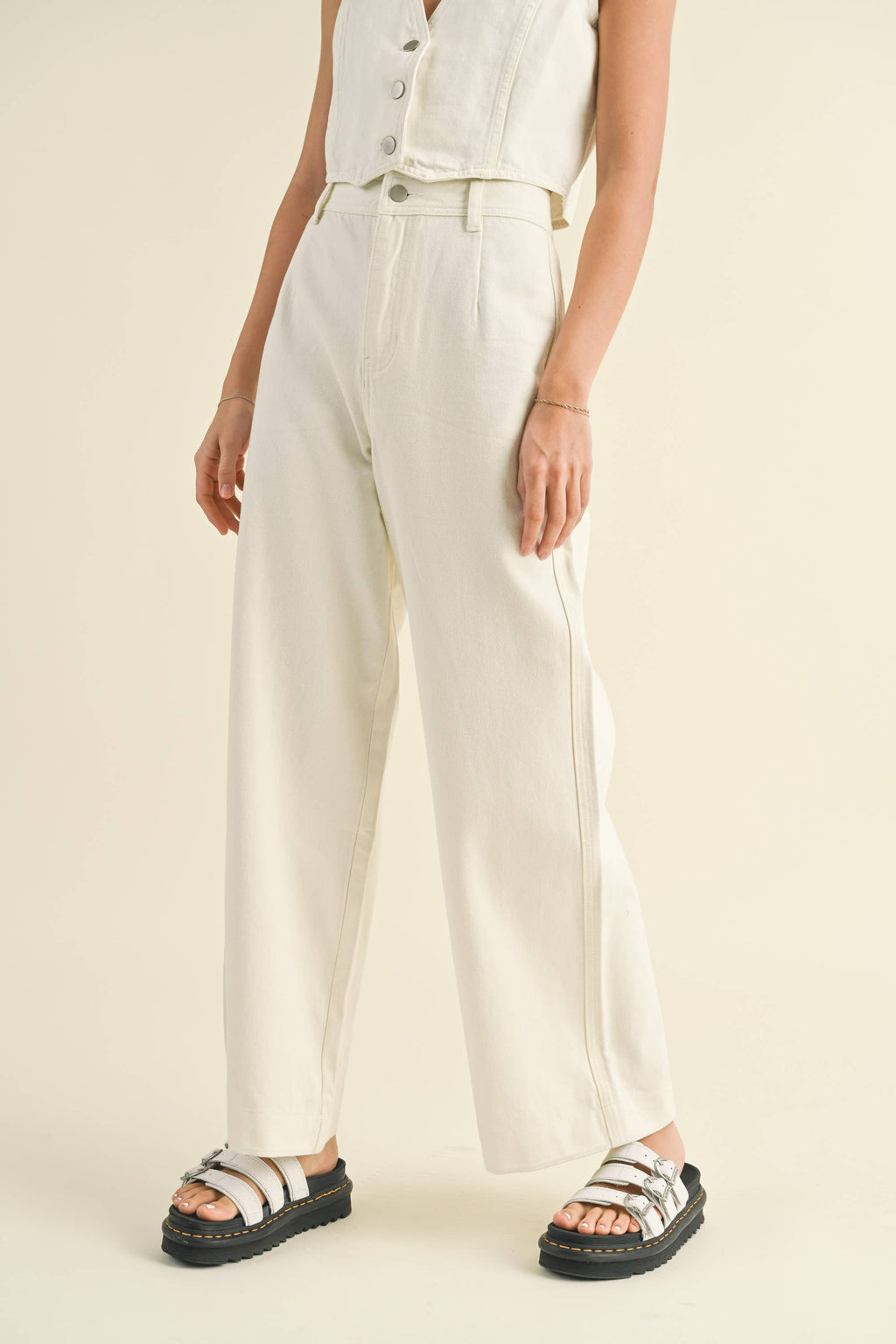 P2963ST  WASHED DENIM CROP PANTS
