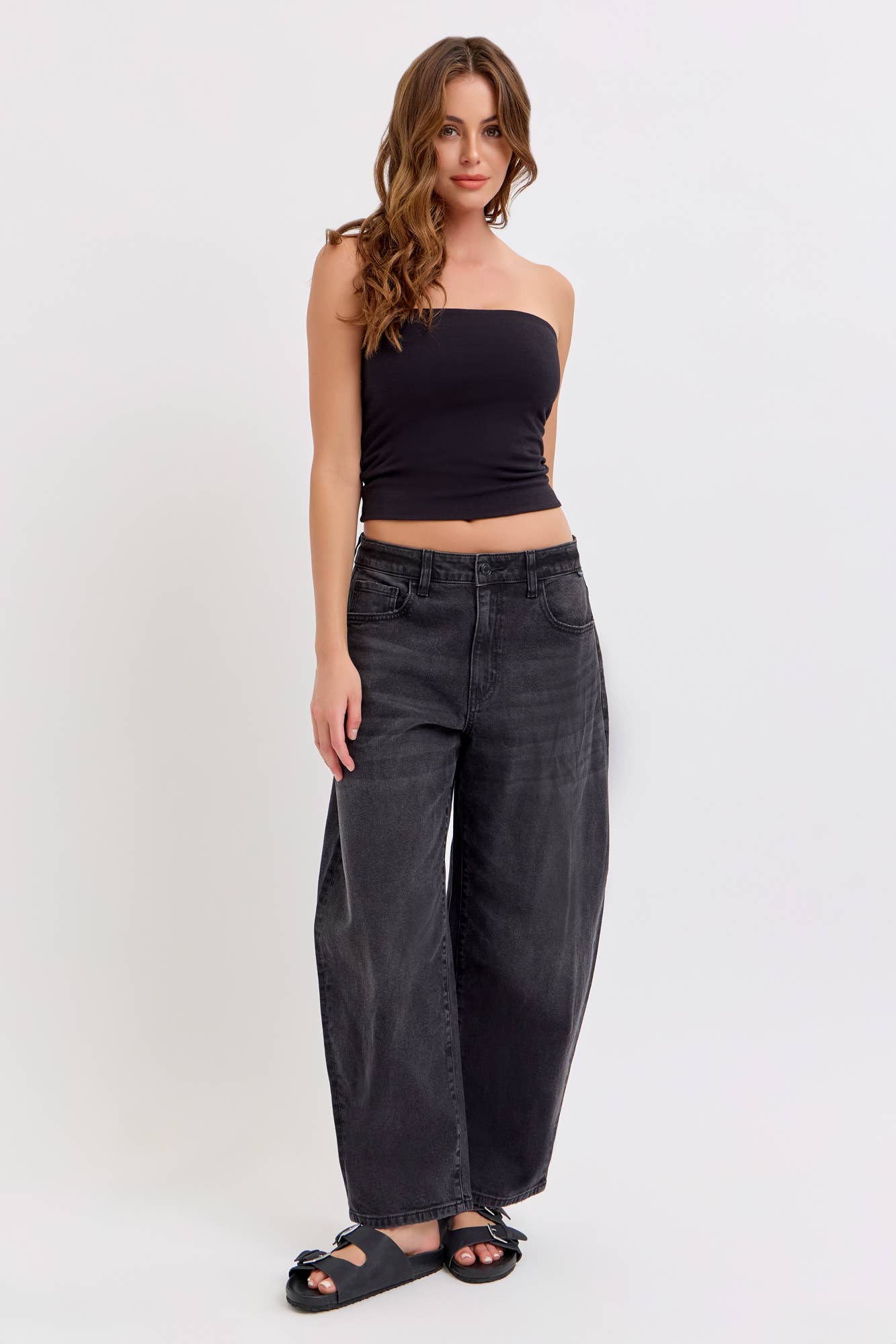Black Barrel Leg Jean [WV79529BR-BLK ]