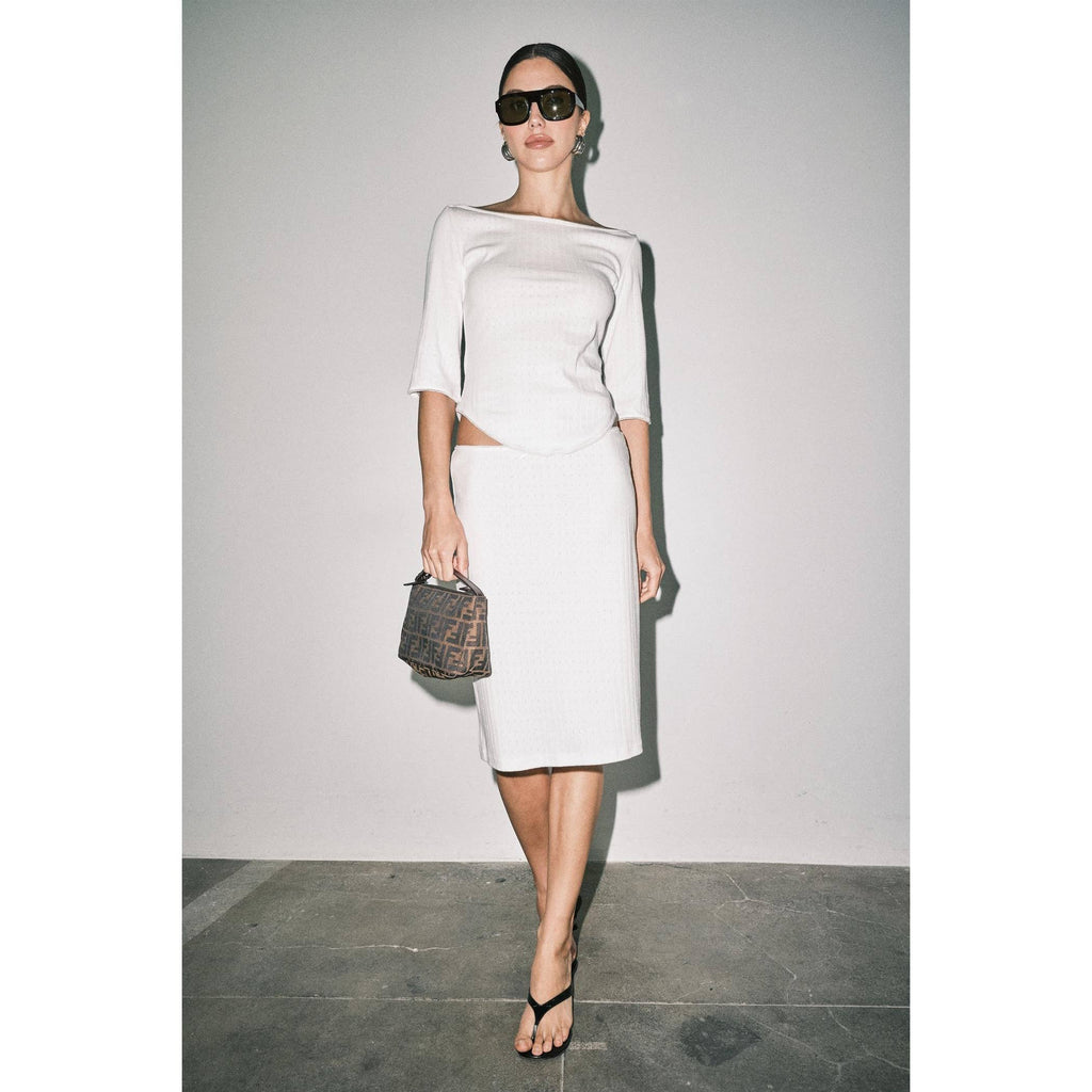 Sophie Pointelle Knit Midi Skirt