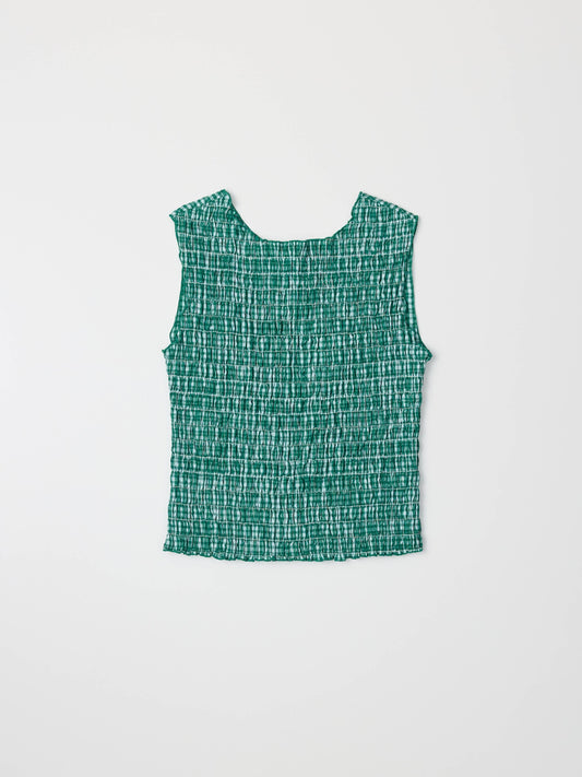 The Ebony Top | Smocked Plaid Tie-Back Top