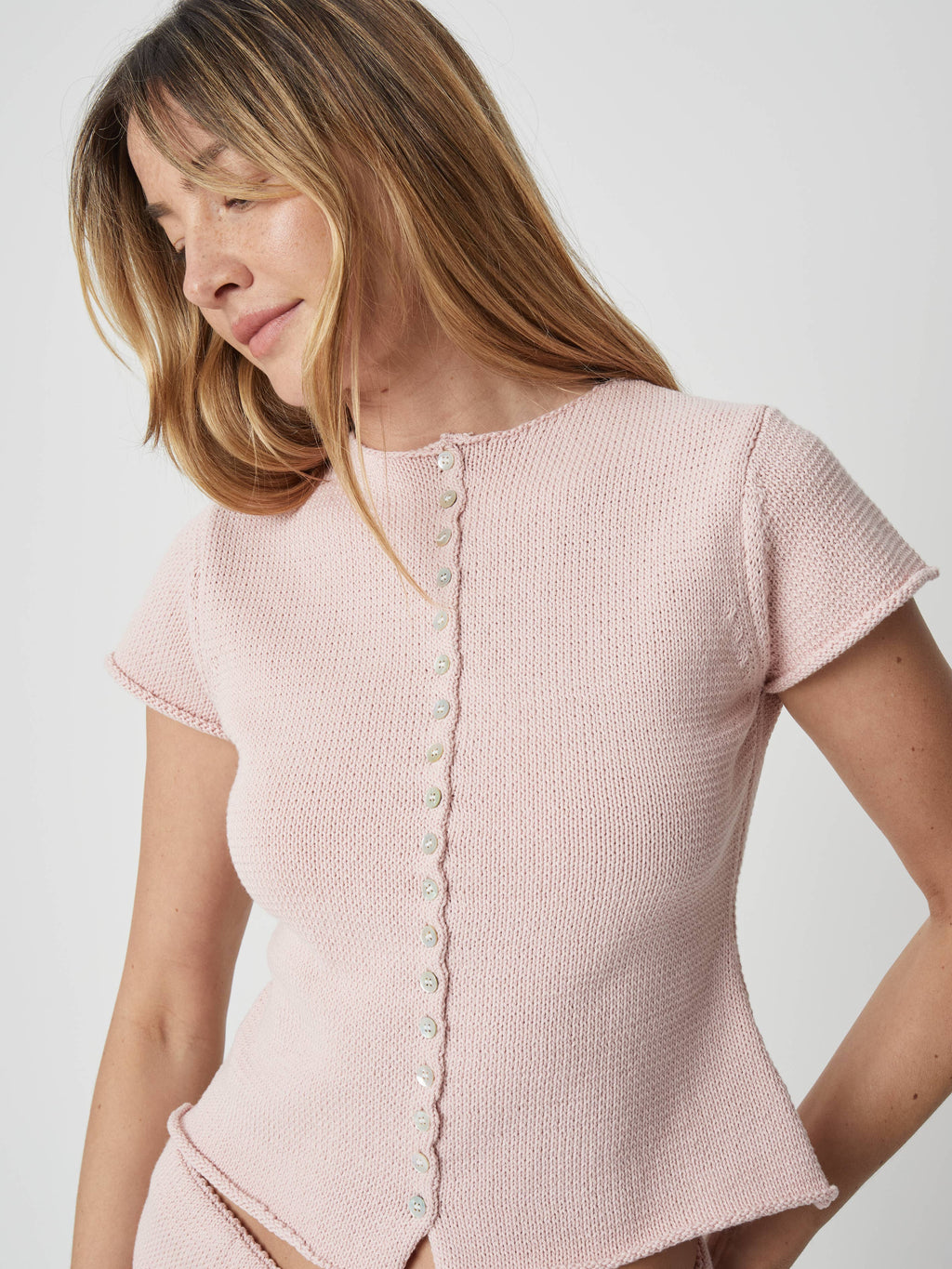 The Alana Top | Summer Knit Button-Down Top