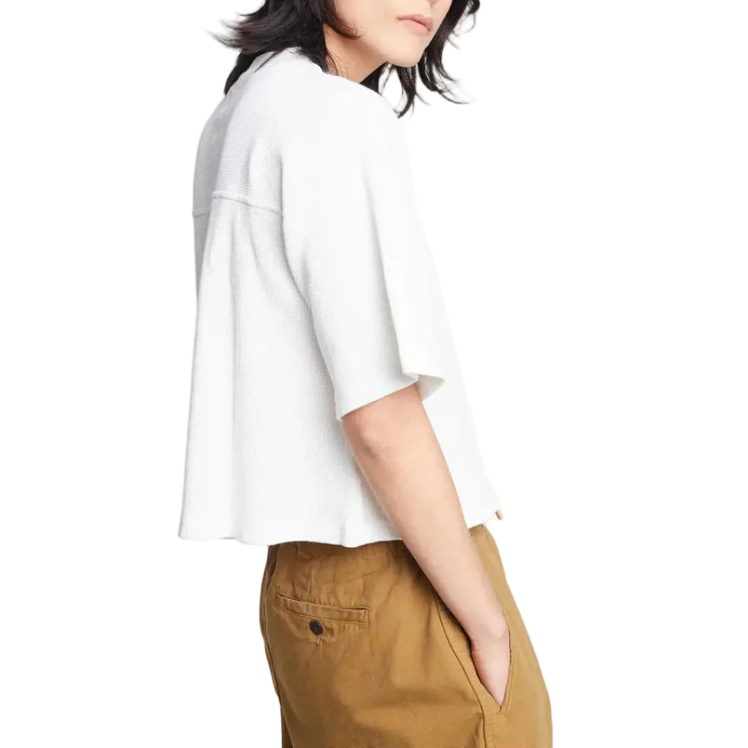 Big T Cropped Waffle Jersey - Off White