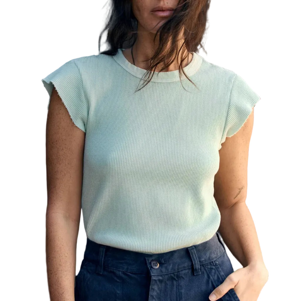 cut sleeve thermal in sky blue