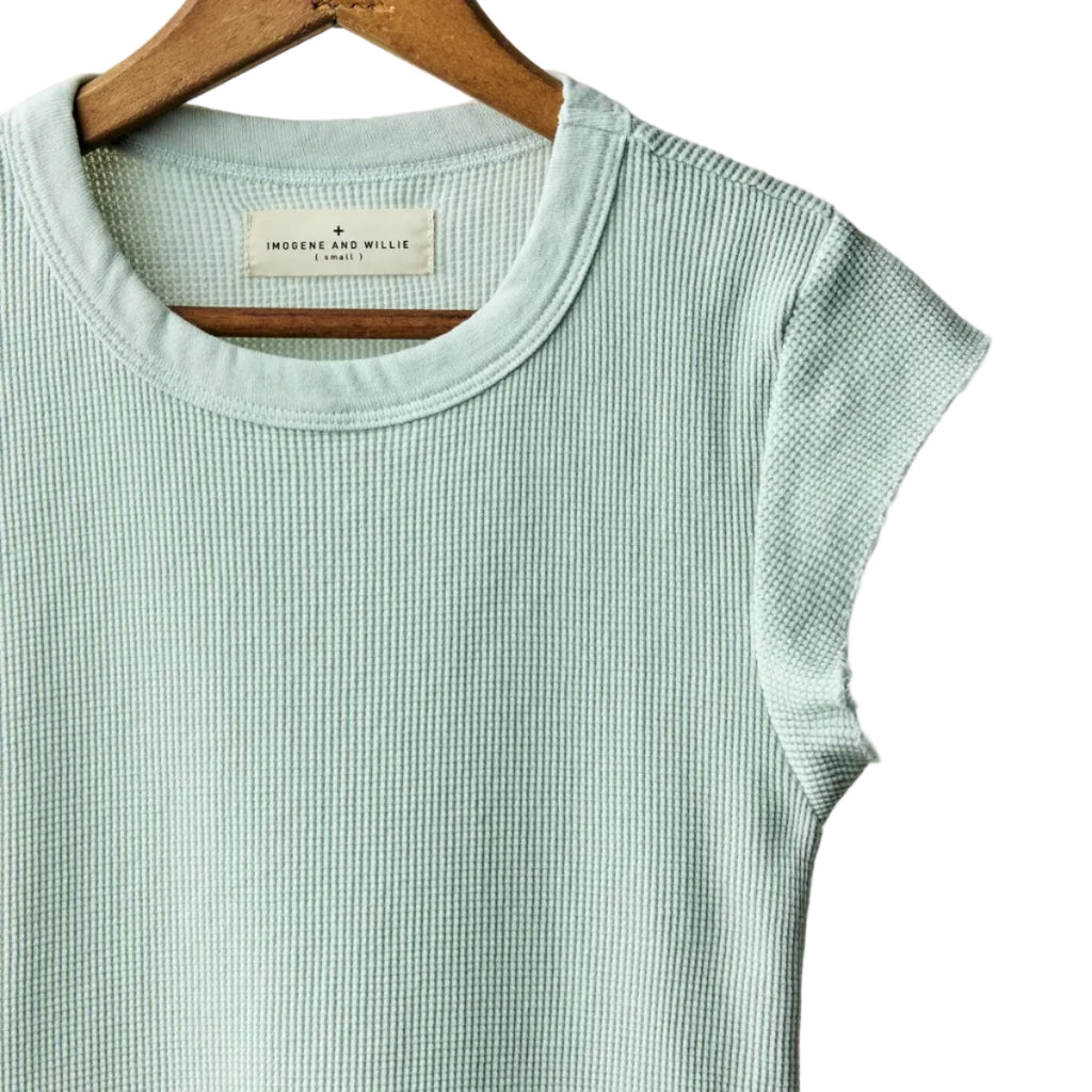 cut sleeve thermal in sky blue