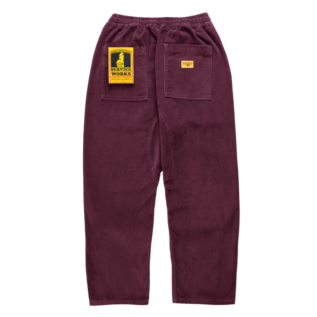 CORDUROY CHEF PANT - PLUM