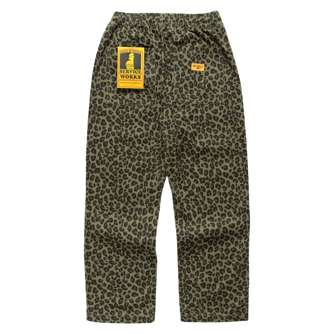 LEOPARD CHEF PANT - GREEN