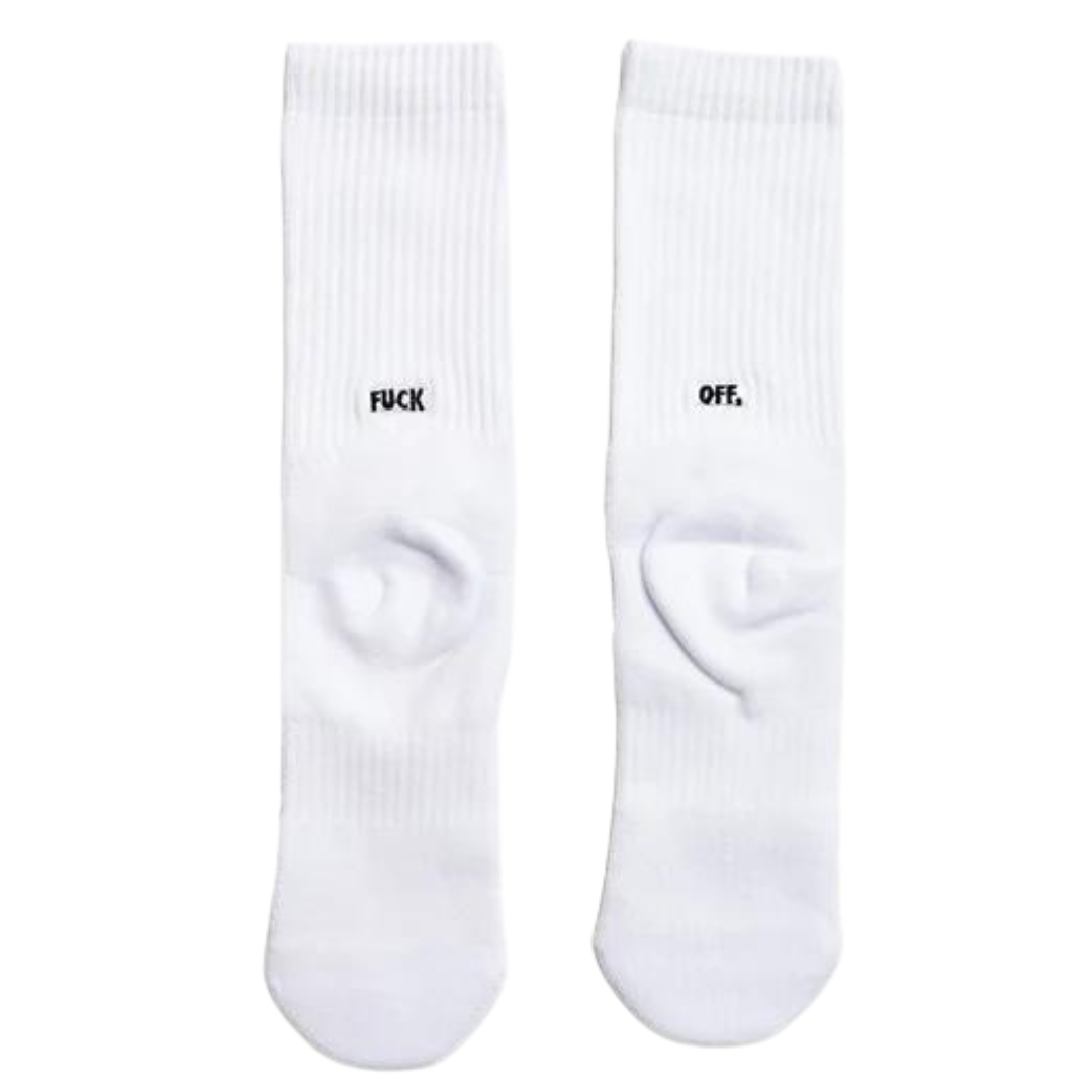 FUCK OFF CREW SOCKS - WHITE