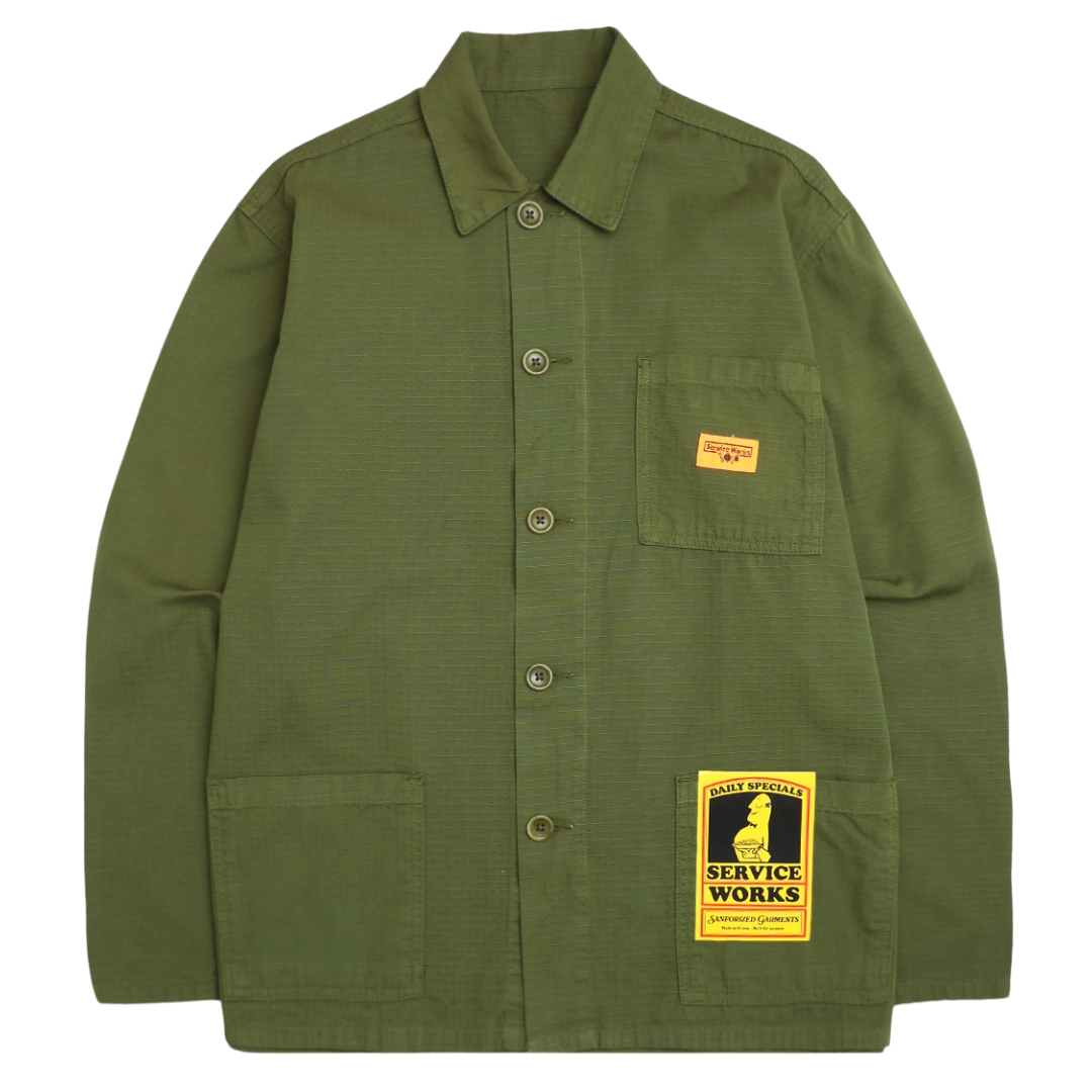 RIPSTOP COVERALL JACKET - PESTO