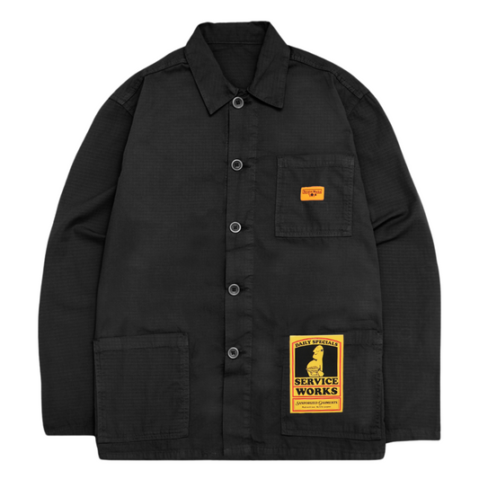 RIPSTOP COVERALL JACKET - BLACK