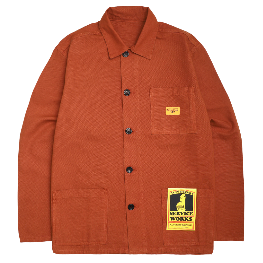 CANVAS COVERALL JACKET - TERRACOTTA