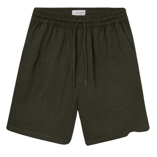 OTTO LINEN SHORT - FOREST GREEN