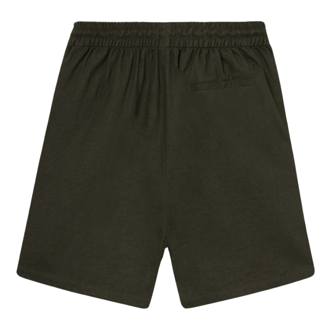 OTTO LINEN SHORT - FOREST GREEN