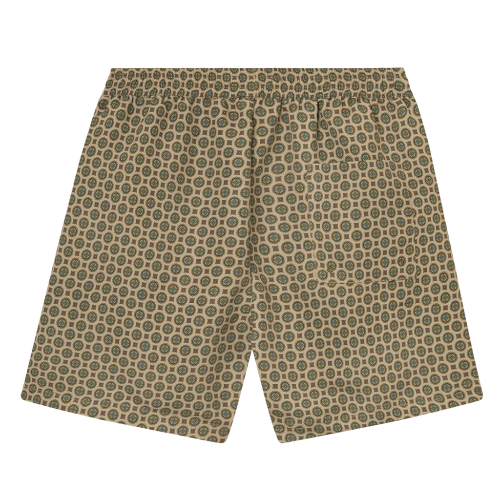 STAN AOP SWIM SHORTS 2.0 - LIGHT DESERT SAND/CHERRY WOOD