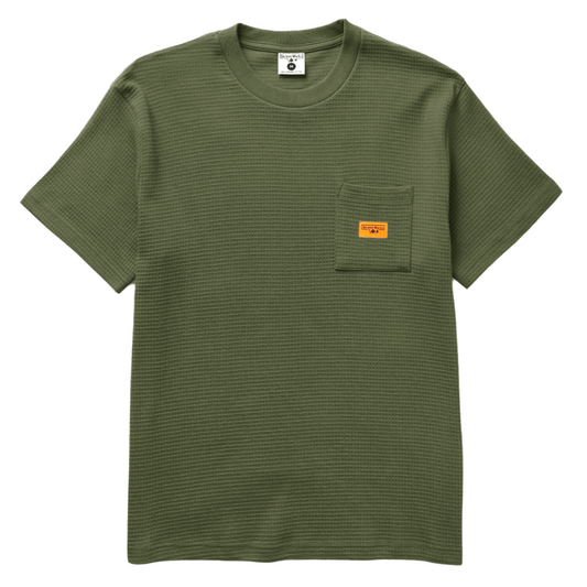 WAFFLE POCKET TEE - OLIVE