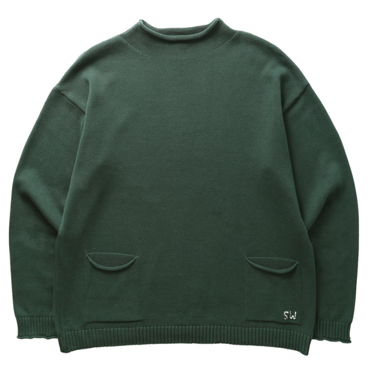 MOCK SMOCK SWEATER - FOREST