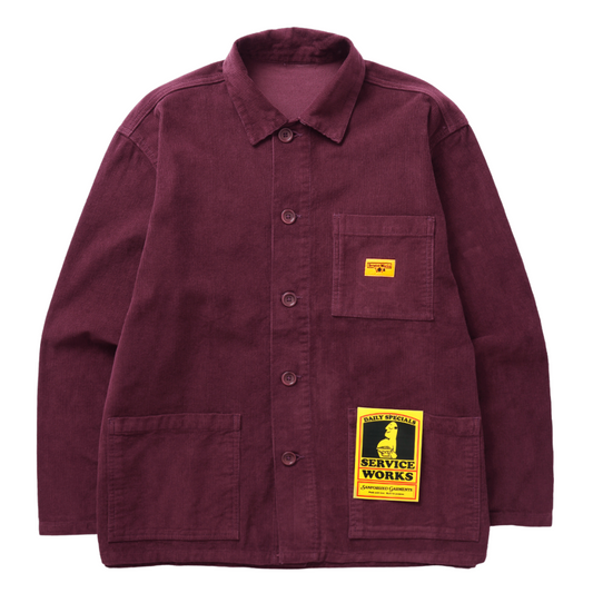 CORDUROY COVERALL JACKET - PLUM