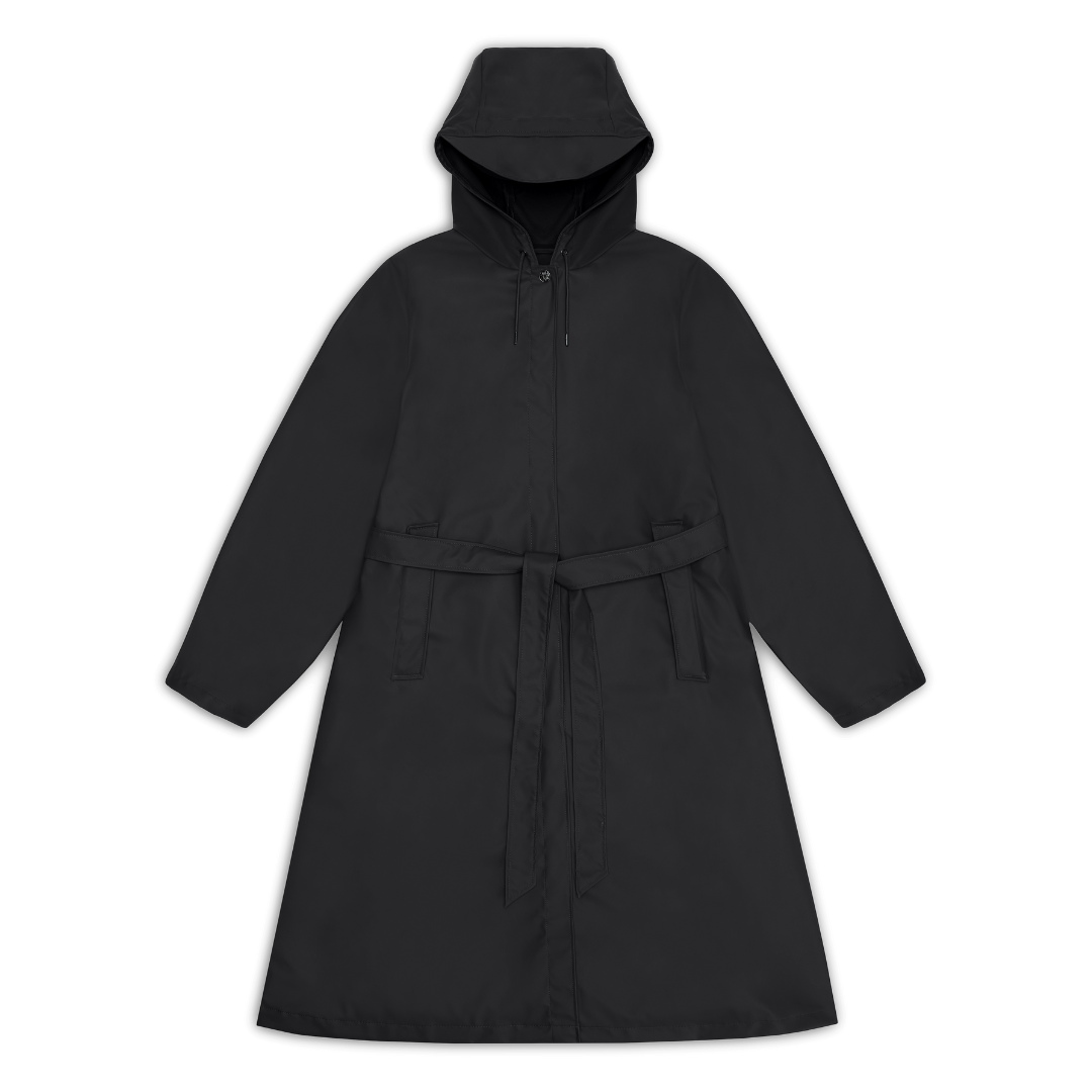 A-LINE LONGER W LACKET W3 - BLACK